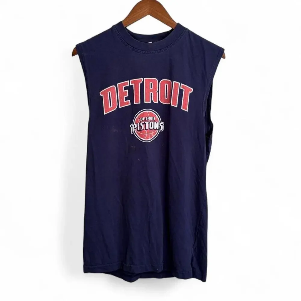 Vintage Y2K Detroit Pistons NBA Sleeveless  Basketball Men’s M USA Tank Top